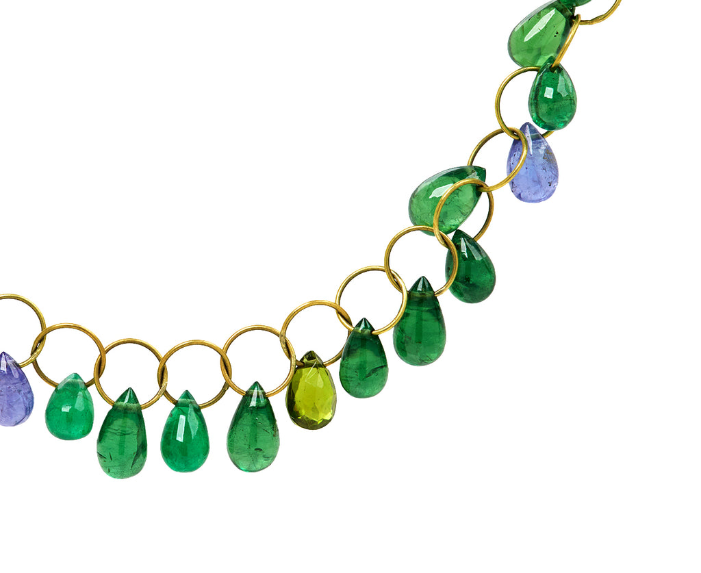 Blue and Green Circus Briolette Necklace
