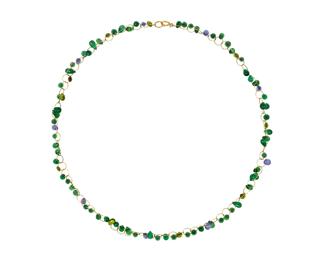 Blue and Green Circus Briolette Necklace