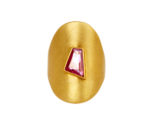 Mallary Marks Pink Sapphire Quadrilateral Large Signet Ring