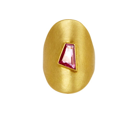 Mallary Marks Pink Sapphire Quadrilateral Large Signet Ring