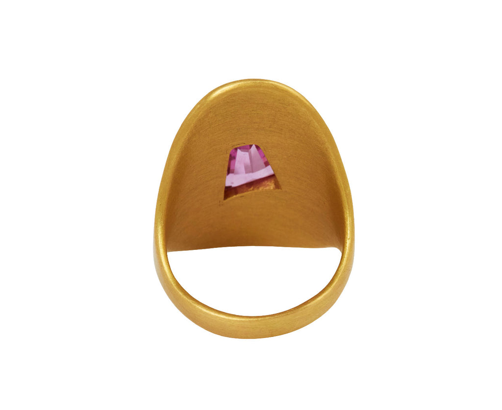 Mallary Marks Pink Sapphire Quadrilateral Large Signet Ring - back