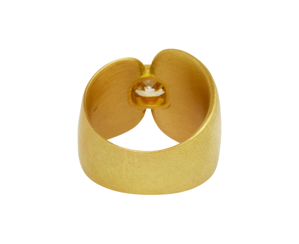 Mallary Marks Champagne Cushion Cut Diamond Danish Ring - back