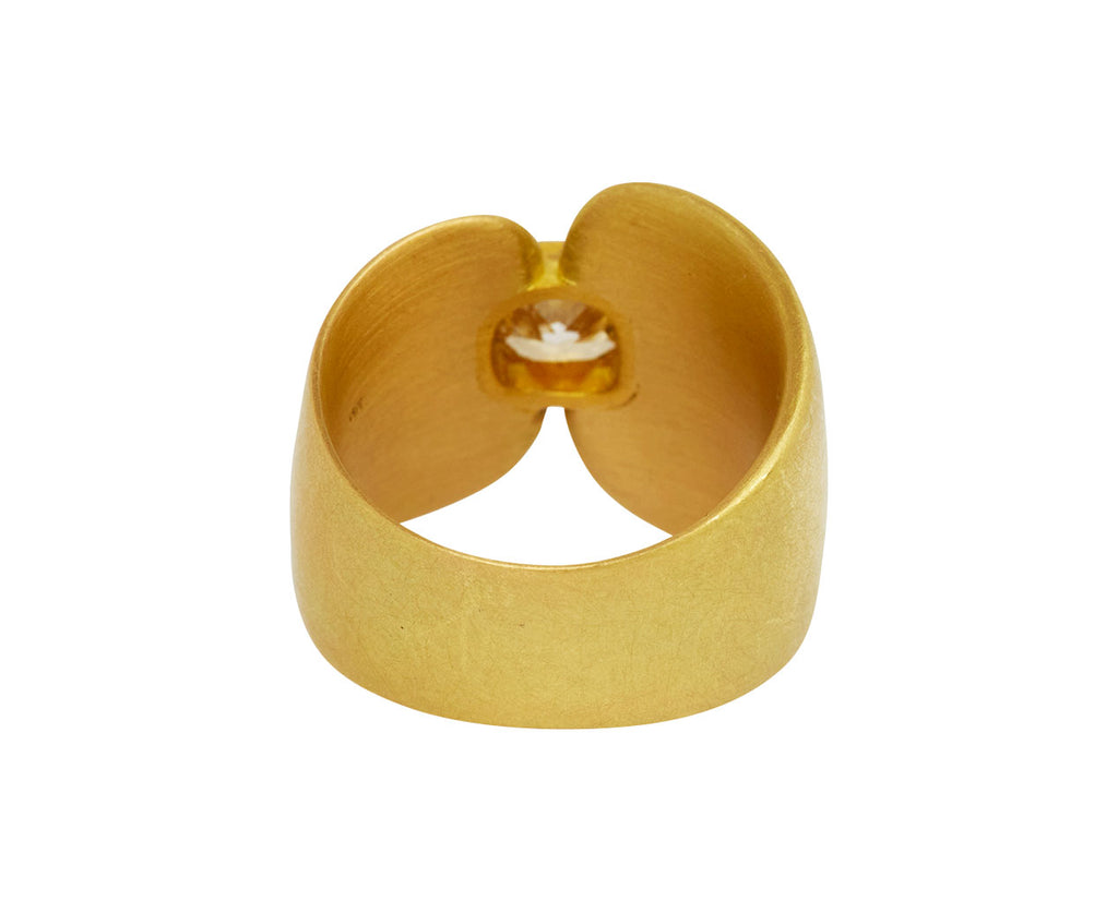Mallary Marks Champagne Cushion Cut Diamond Danish Ring - back