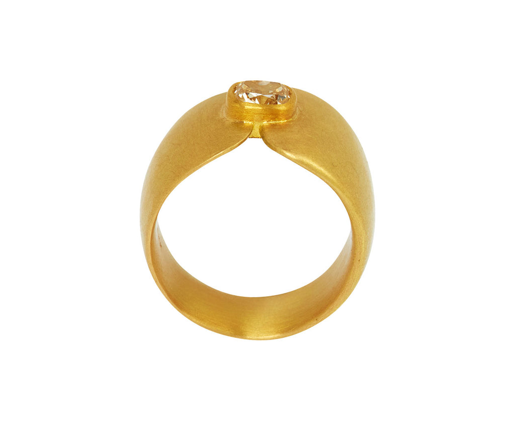 Mallary Marks Champagne Cushion Cut Diamond Danish Ring - top down