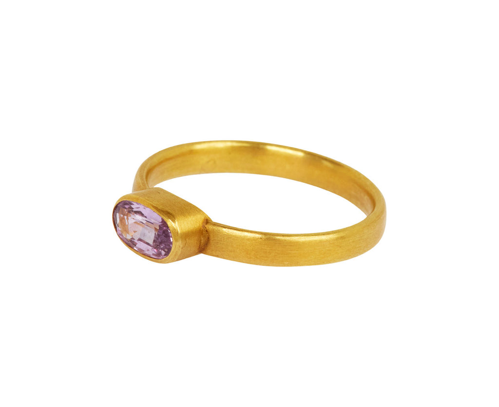 Mallary Marks Pink Sapphire Single Stone Ring - side