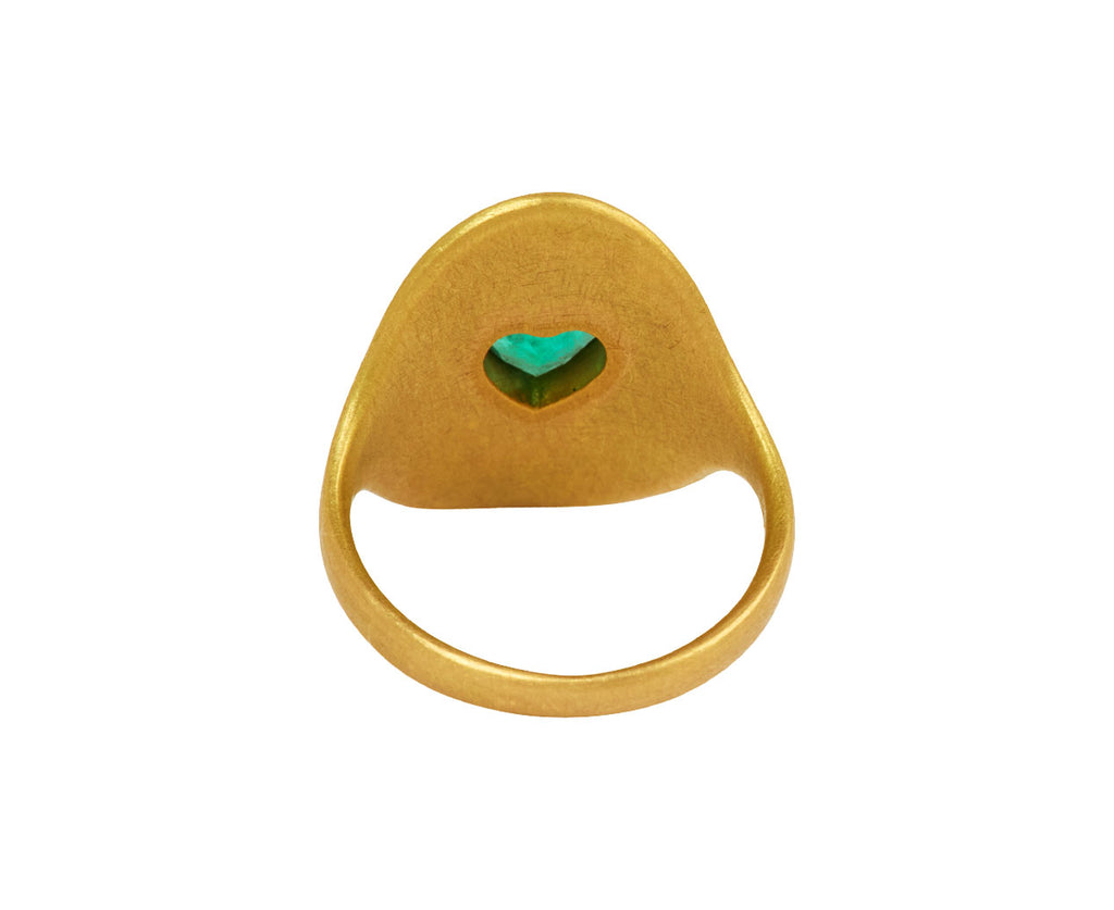 Mallary Marks Emerald Heart Large Signet Ring - back