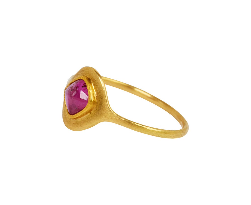 Mallary Marks Cushion Cut Ruby Signet Ring - side