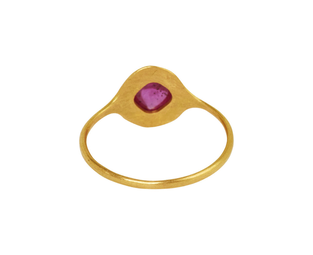 Mallary Marks Cushion Cut Ruby Signet Ring - back