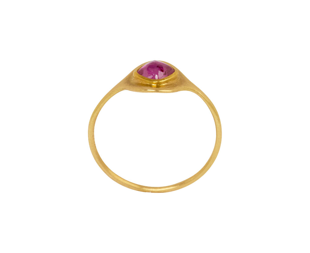 Mallary Marks Cushion Cut Ruby Signet Ring - top down