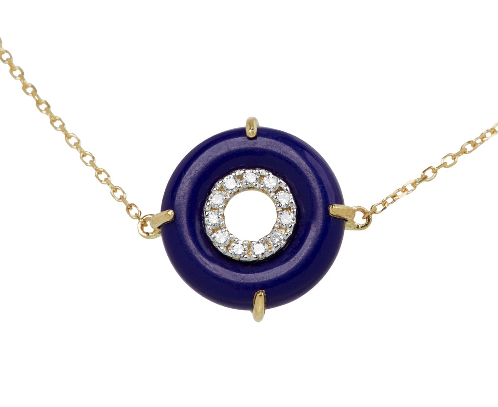 Mateo Lapis and Diamond Donut Bracelet - Closeup