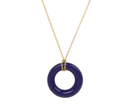 Lapis Donut Pendant Necklace