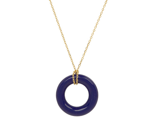 Lapis Donut Pendant Necklace