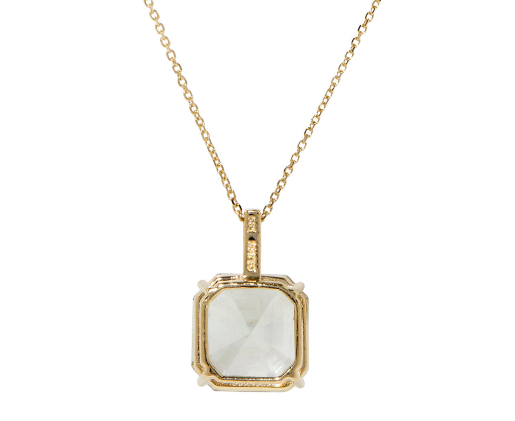 Asscher Cut Green Amethyst Pendant Necklace