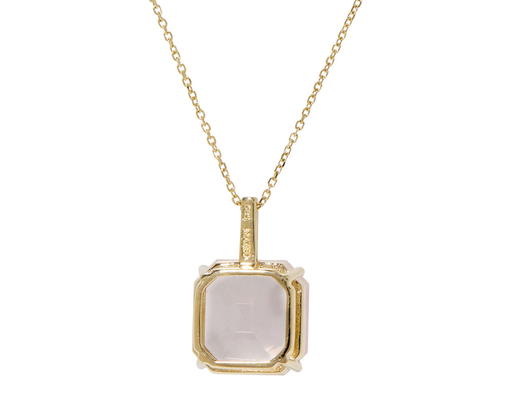 Asscher Cut Pink Topaz Pendant Necklace