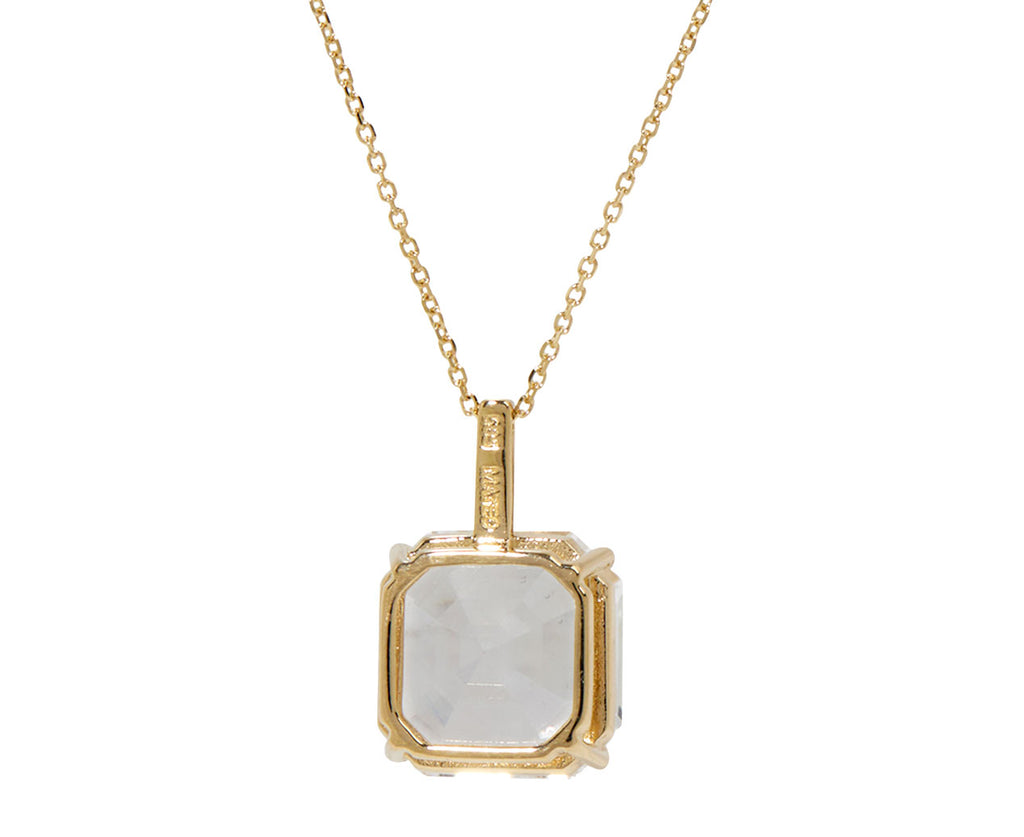 Asscher Cut White Topaz Pendant Necklace