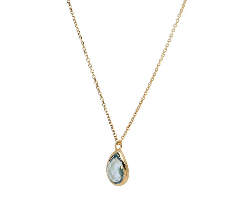 Mateo Blue Topaz Pendant Necklace - Side View