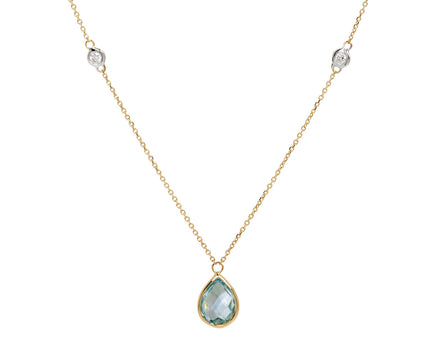 Mateo Blue Topaz and Diamond Pendant Necklace