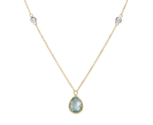 Mateo Blue Topaz and Diamond Pendant Necklace