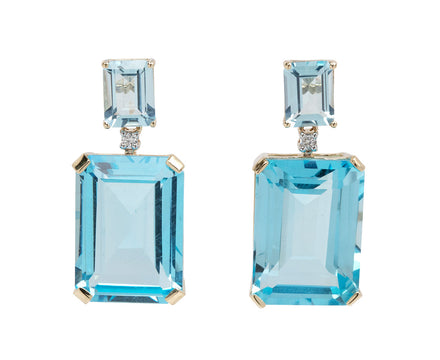 Blue Topaz Frame Earrings