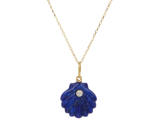 Lapis and Diamond Venus Pendant Necklace