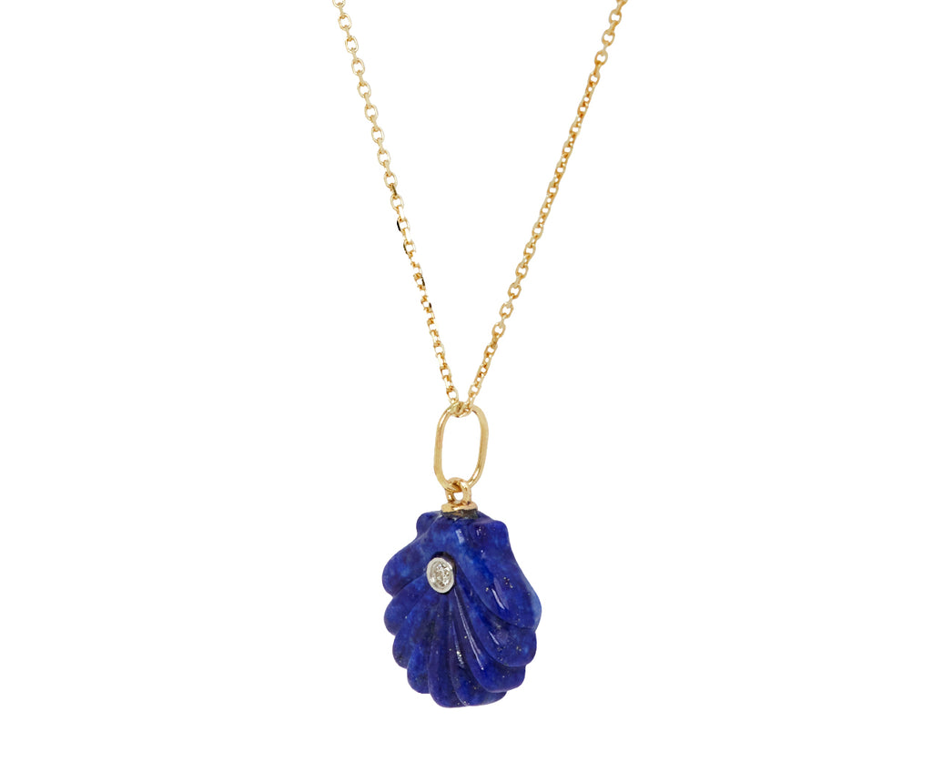 Lapis and Diamond Venus Pendant Necklace