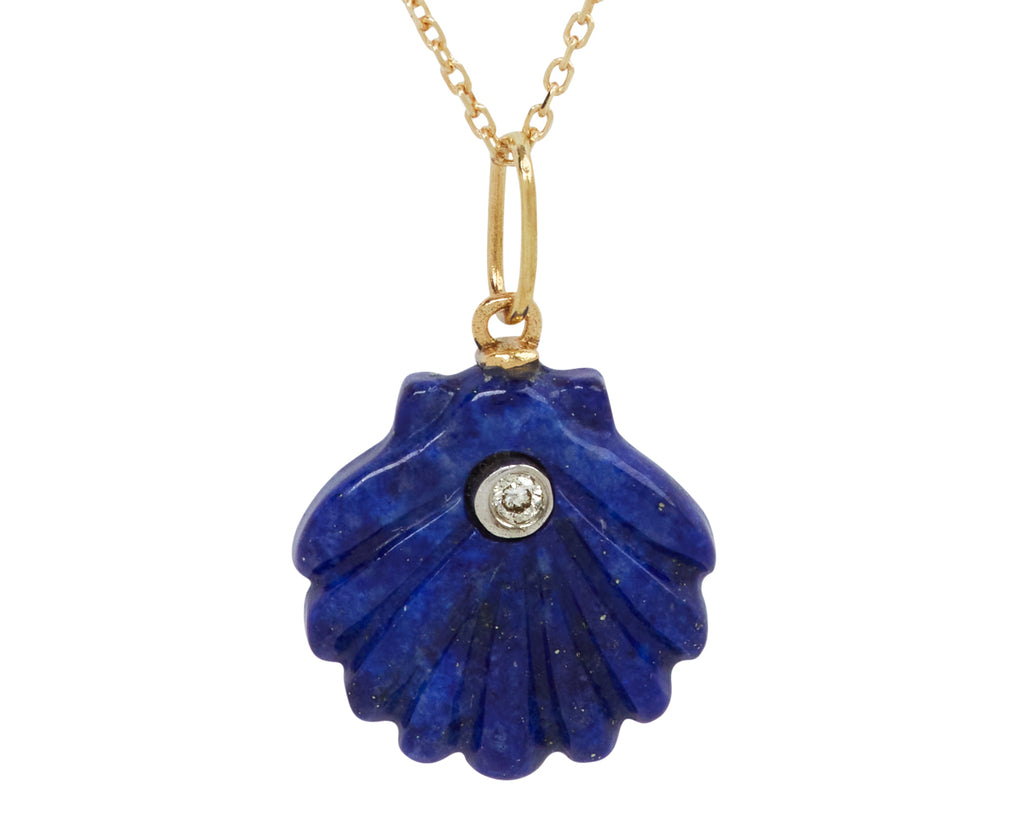 Lapis and Diamond Venus Pendant Necklace