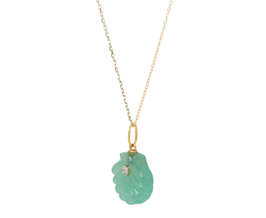 Jade and Diamond Venus Pendant Necklace