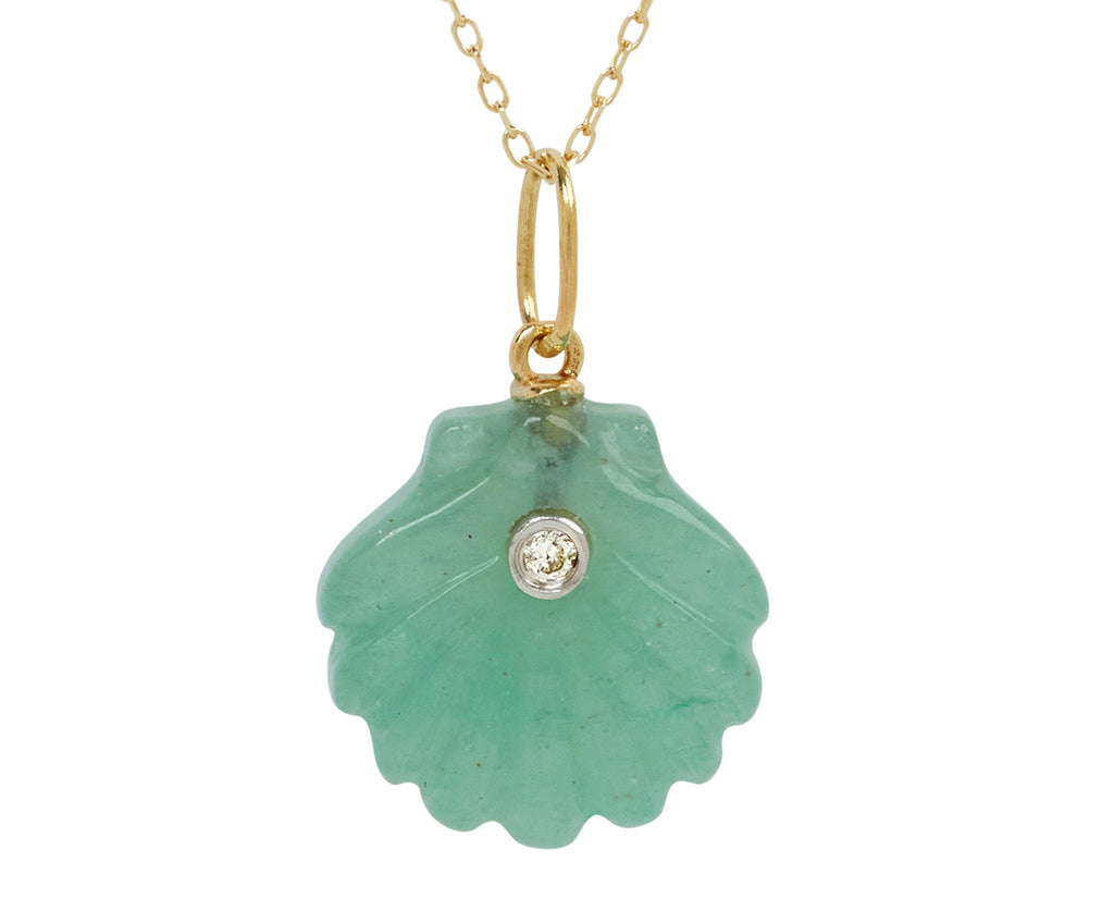 Jade and Diamond Venus Pendant Necklace