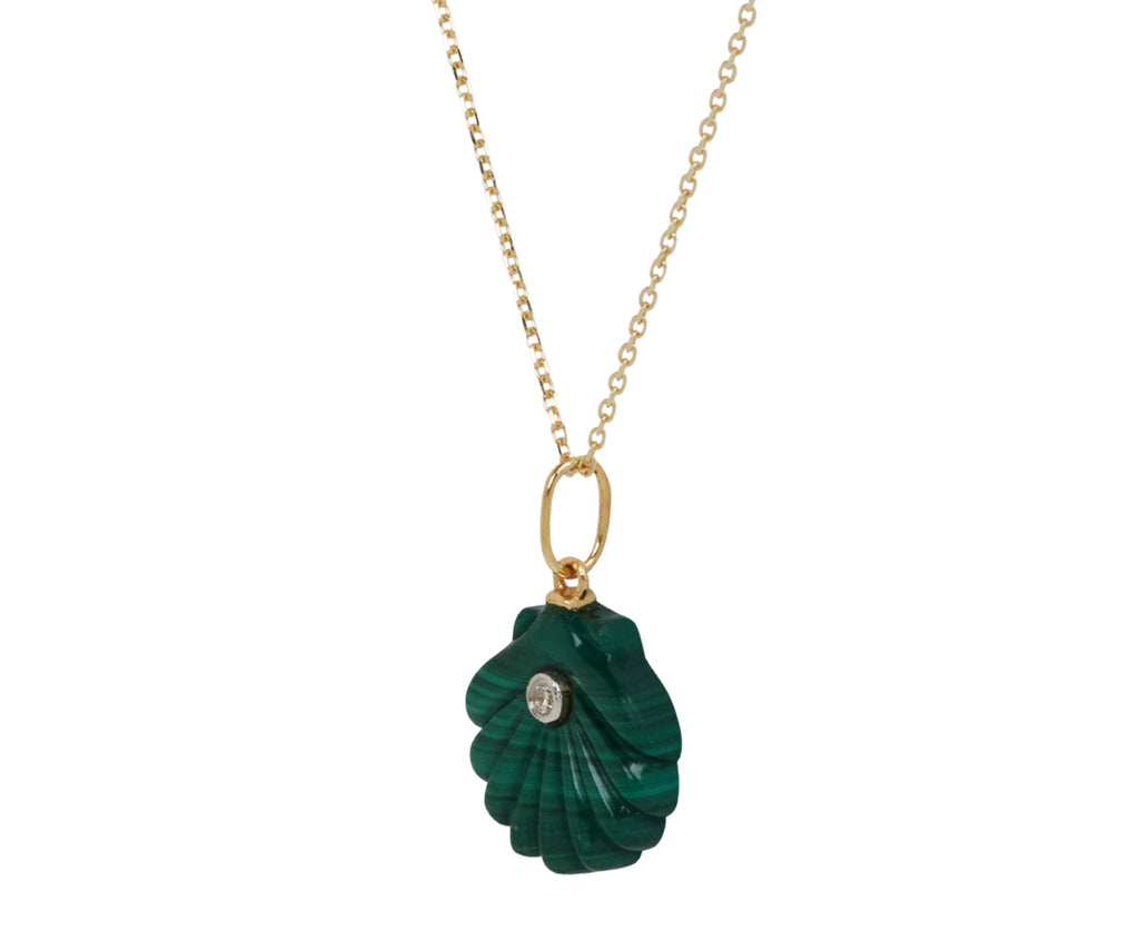 Malachite and Diamond Venus Pendant Necklace
