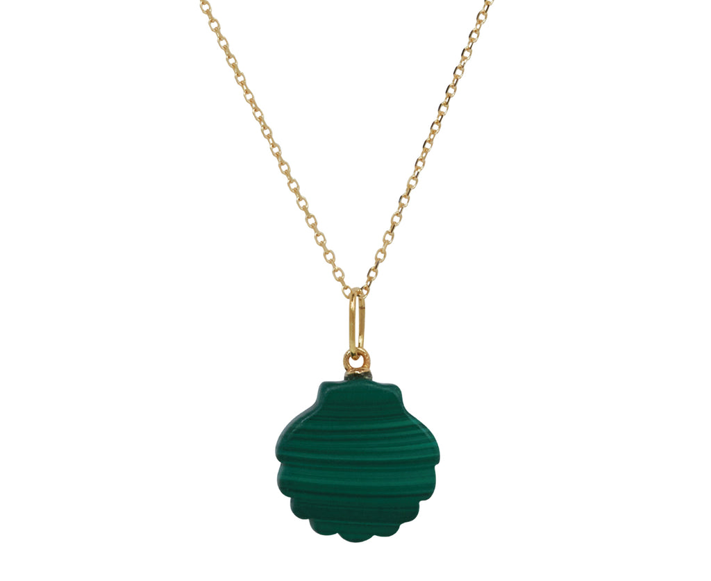 Malachite and Diamond Venus Pendant Necklace