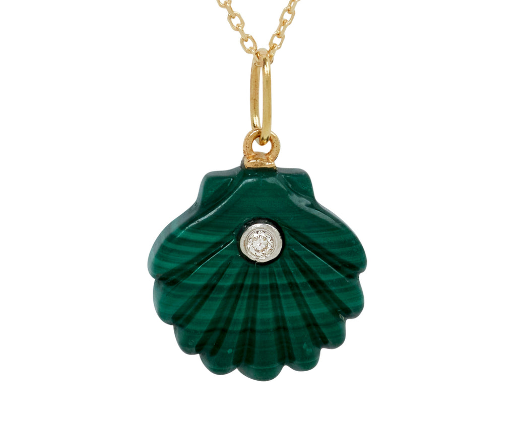 Malachite and Diamond Venus Pendant Necklace