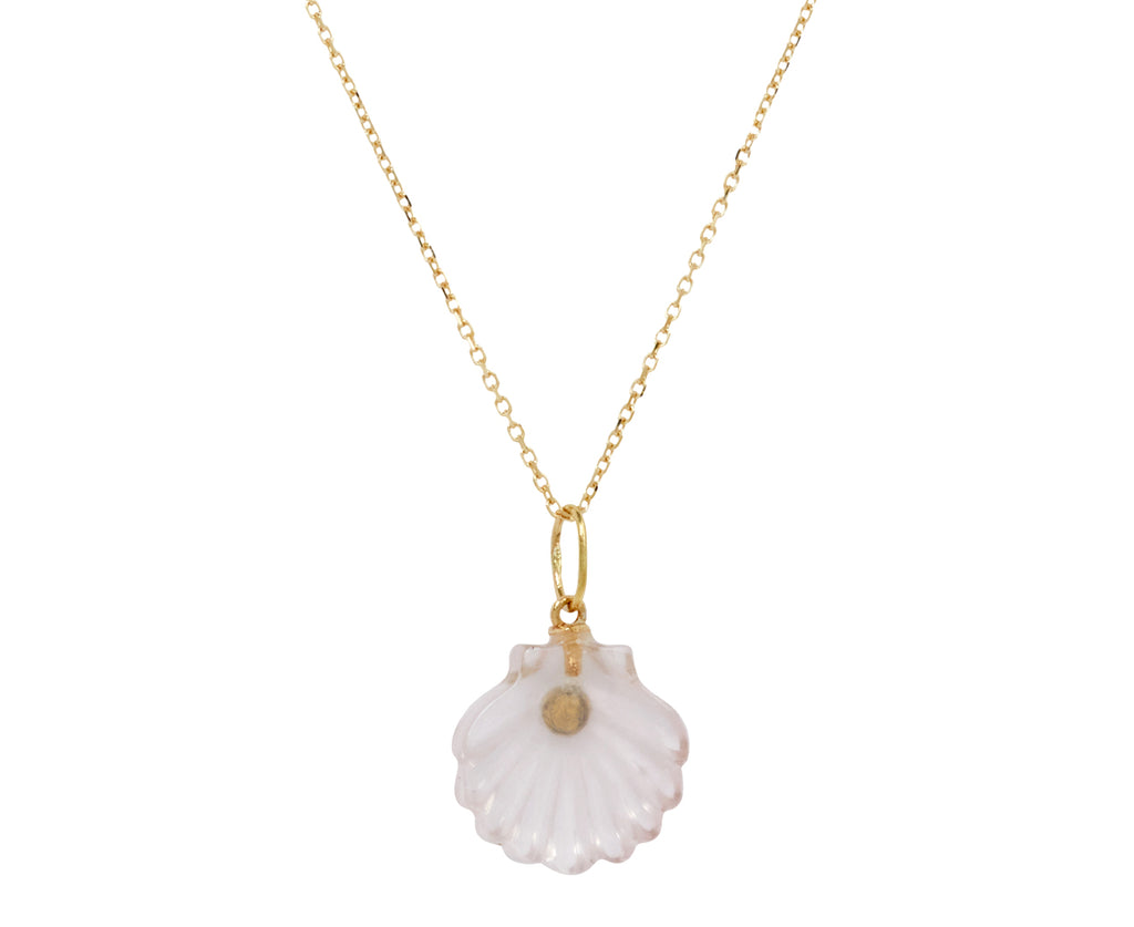 Rose Quartz and Diamond Venus Pendant Necklace