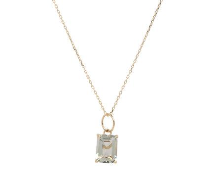 Emerald Cut Green Amethyst Pendant Necklace