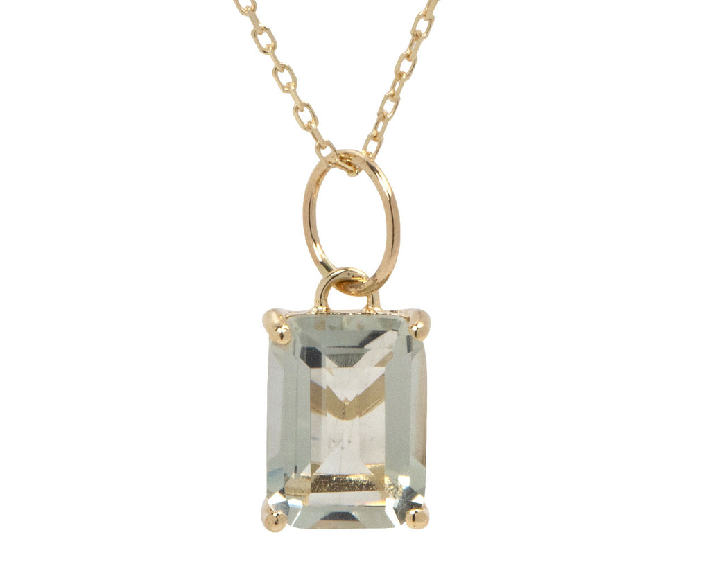 Emerald Cut Green Amethyst Pendant Necklace