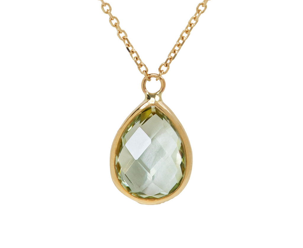 Mateo Green Amethyst and Diamond Pendant Necklace - Closeup