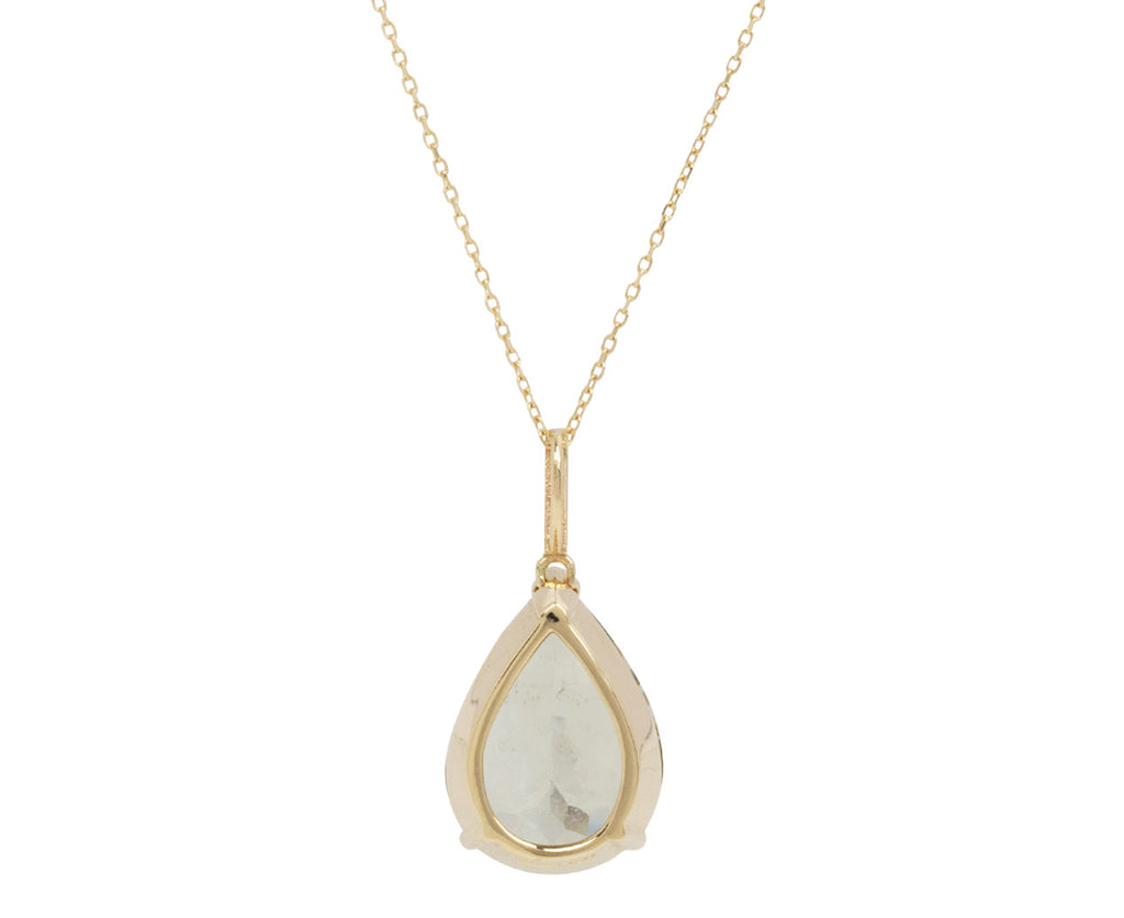 Green Amethyst Pear Drop Pendant Necklace