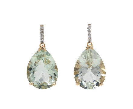 Green Amethyst Pear Drop Earrings