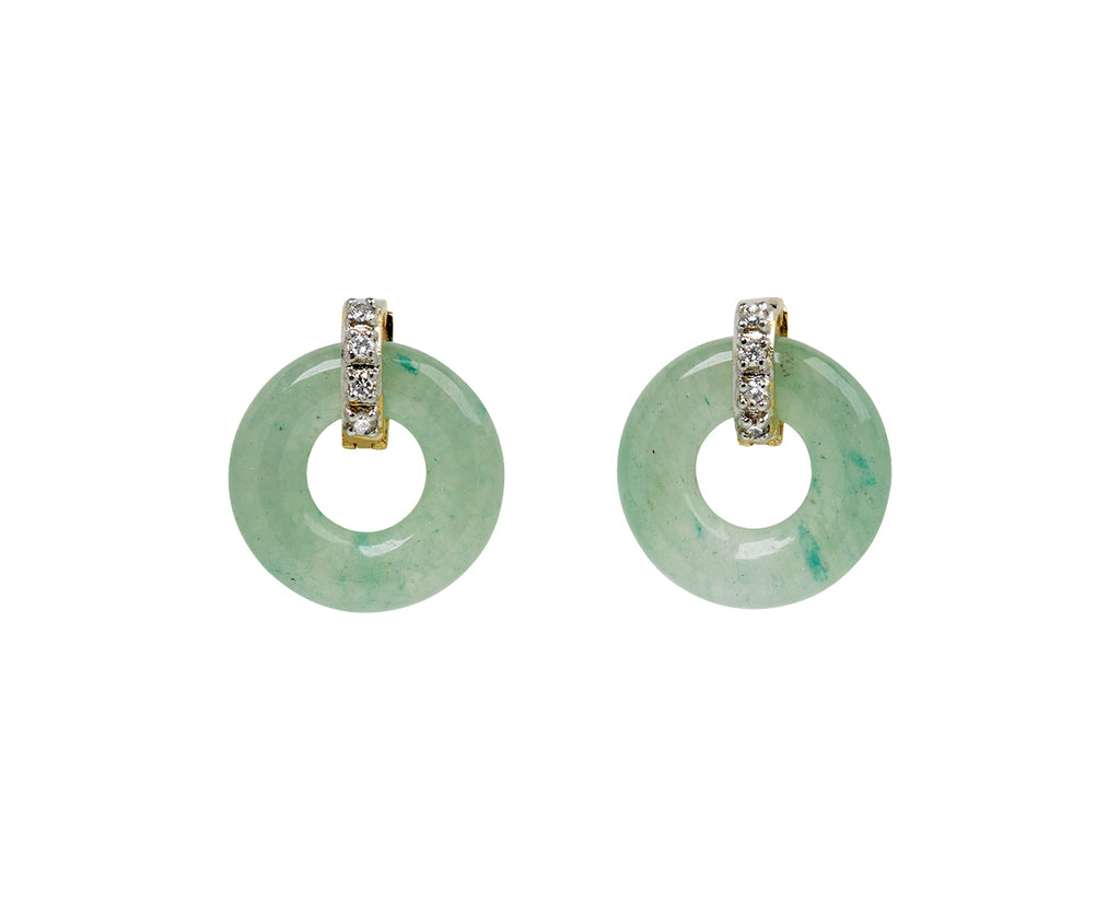 Mateo Jade and Diamond Door Knocker Earrings