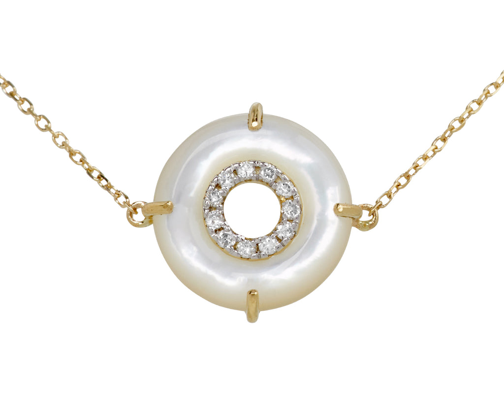 Mateo Mother-of-Pearl and Diamond Donut Bracelet - Closeup