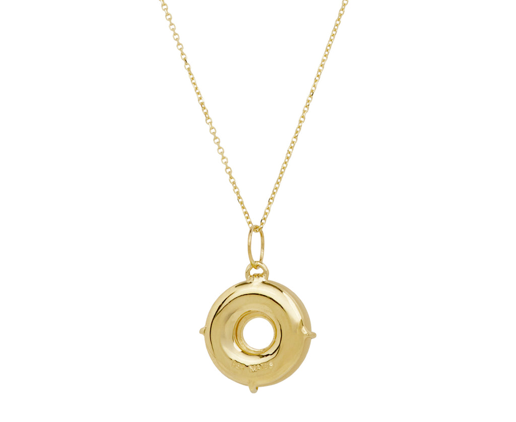 Mateo Mother-of-Pearl and Diamond Donut Pendant Necklace - Back View