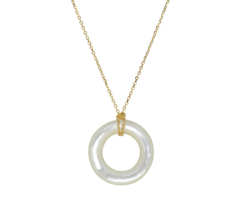 Mateo Mother-of-Pearl Donut Pendant Necklace