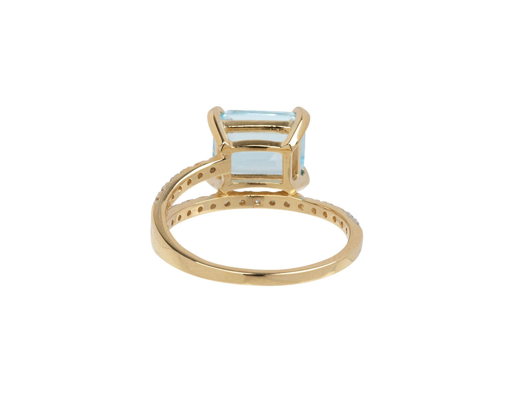 Blue Topaz and Diamond Point of Focusing Ring