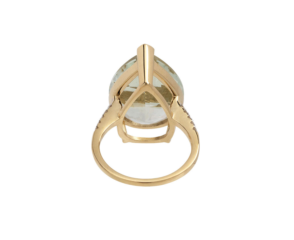 Green Amethyst Pear Drop Ring