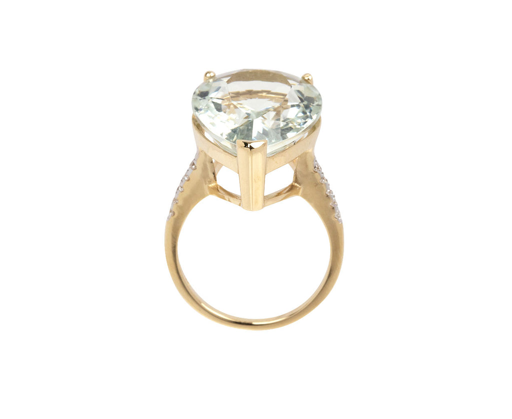 Green Amethyst Pear Drop Ring