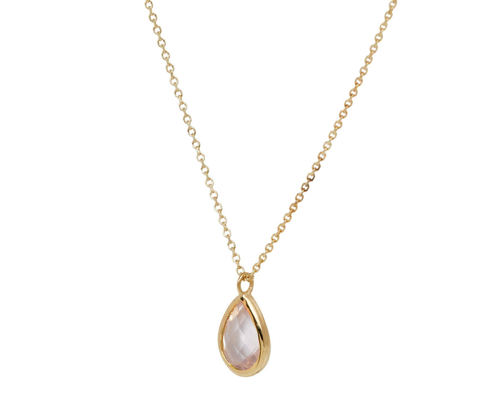 Mateo Pink Topaz Pendant Necklace - Side View