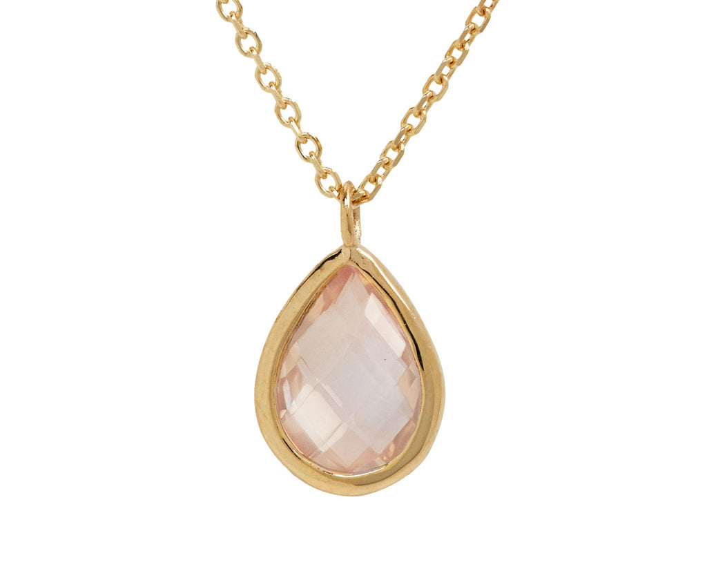Mateo Pink Topaz Pendant Necklace - Closeup