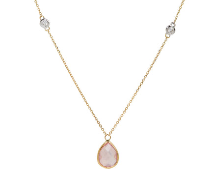 Mateo Pink Topaz and Diamond Pendant Necklace