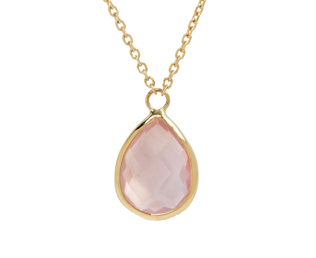 Mateo Pink Topaz and Diamond Pendant Necklace - Closeup