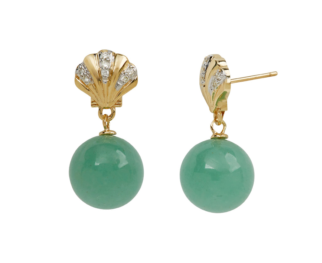 Jade and Diamond Petite Venus Drop Earrings