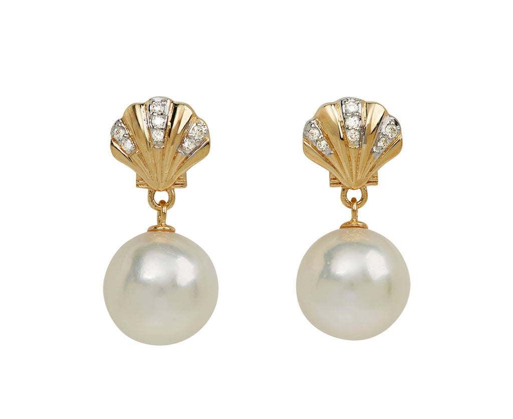 Pearl and Diamond Petite Venus Drop Earrings